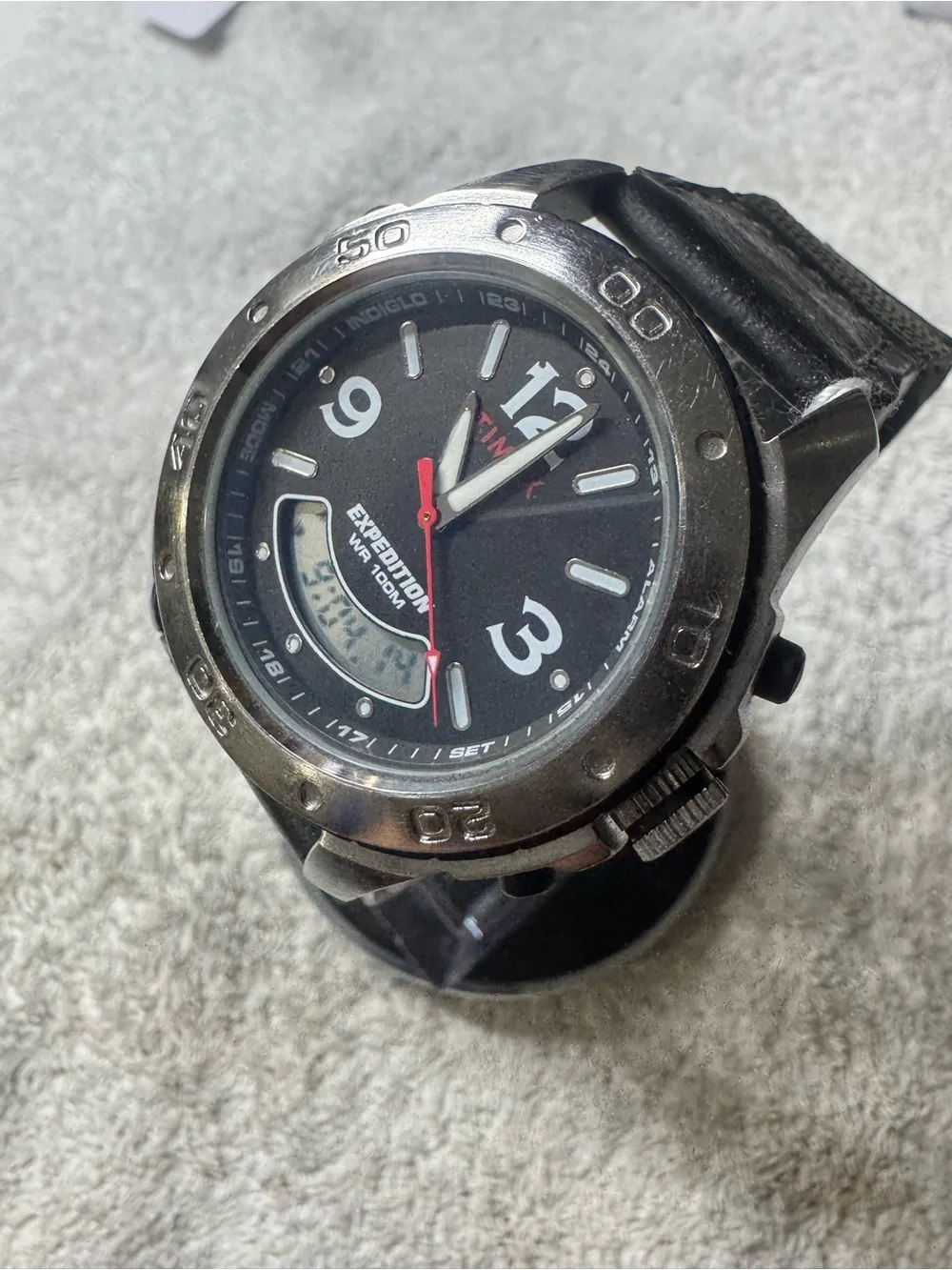 Timex Expedition Black Dial Men's Analog-Digital Watch with Red Seconds Hand